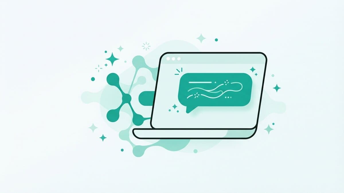 Dvě bubliny chatu vedle sebe, jedna symbolizuje obecný AI chat, druhá firemní chatbot s odkazem na zdroj